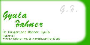 gyula hahner business card